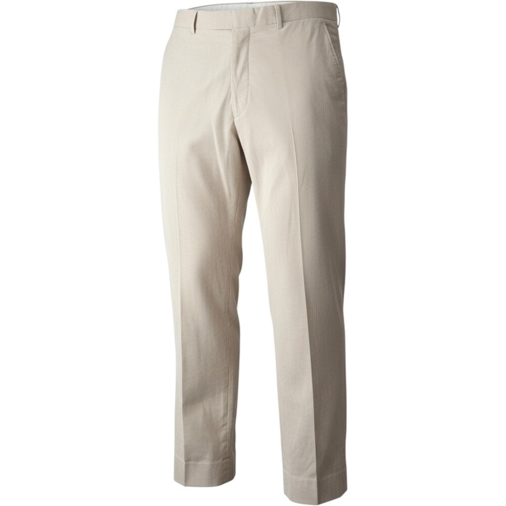 BOSS Hugo Boss James Brown Tan Pinstripe Seersucker Pants Mens 38R